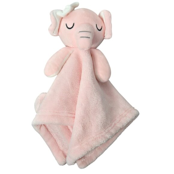 Forever Baby Pink Elephant Lovey Security Blanket Crinkle Ears Plushie Stuffie - Picture 1 of 9